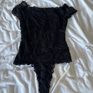 Hot Miami Styles Black Lace Bodysuit